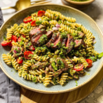 grilled steak and chimichurri pasta salad